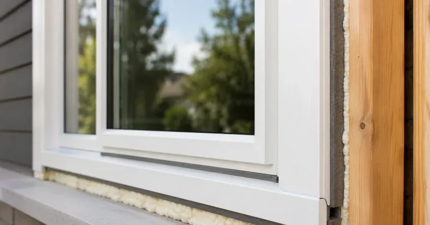 technician installing fiberglass window frame in Centreville Chicopee, Kitchener home