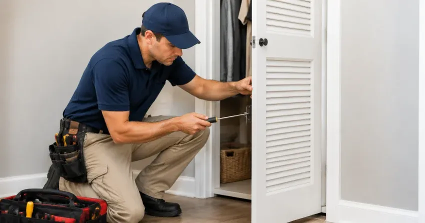 technician repairing doorbell button and wiring in Centreville Chicopee, Kitchener