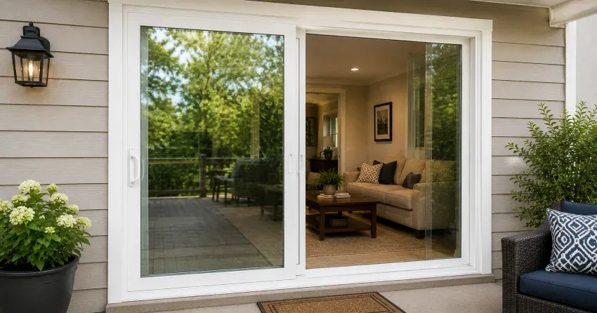 new patio door replacement installed in Victoria Hills, Kitchener home