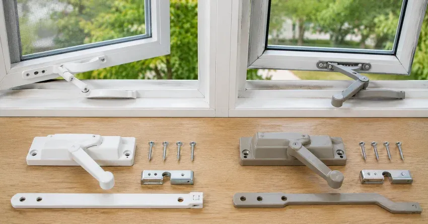 new casement window crank operator installed in Grand River South, Kitchener home